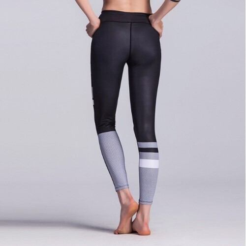 Sport Κολάν Fitness Workout Μαύρο Γκρι Medium LEG22