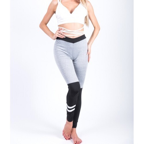 Κολάν Σπορ Fitness Training Grey Black Large LEG14