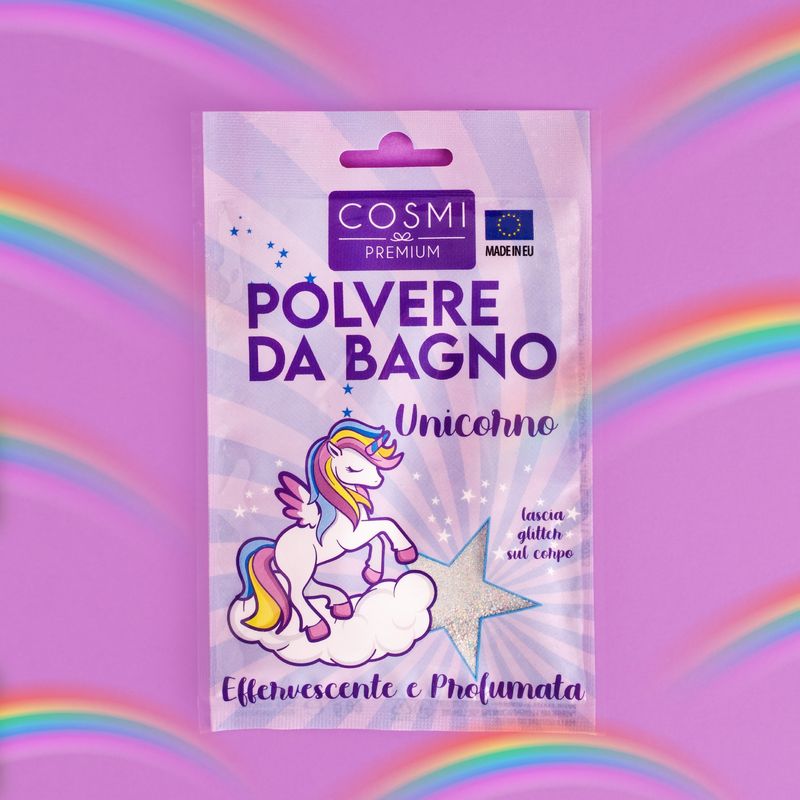 Αρωματική Πούδρα Μπάνιου Μονόκερος με Glitter και Βατόμουρο 60γρ