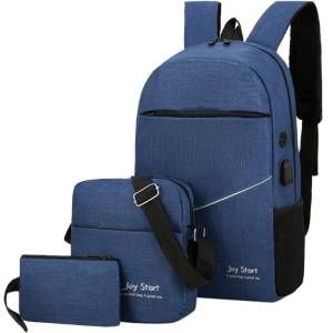 Mochila USB 15.6&quot; azul 3 en 1