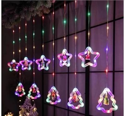 Luces LED de cascada, estrellas y arbol colores