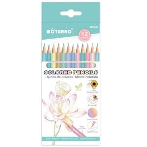 Crayones de madera 12 colores pastel