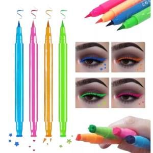 Delineador de ojos con 2 puntas 4 colores