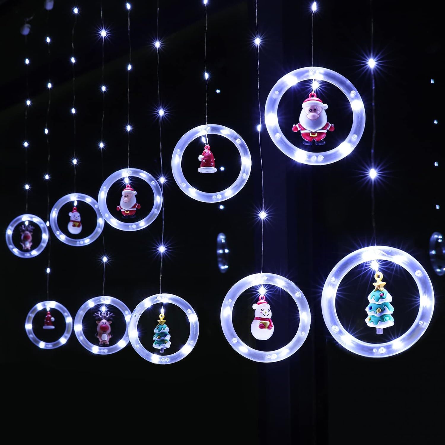 Luces tipo cascada circulos con figuras