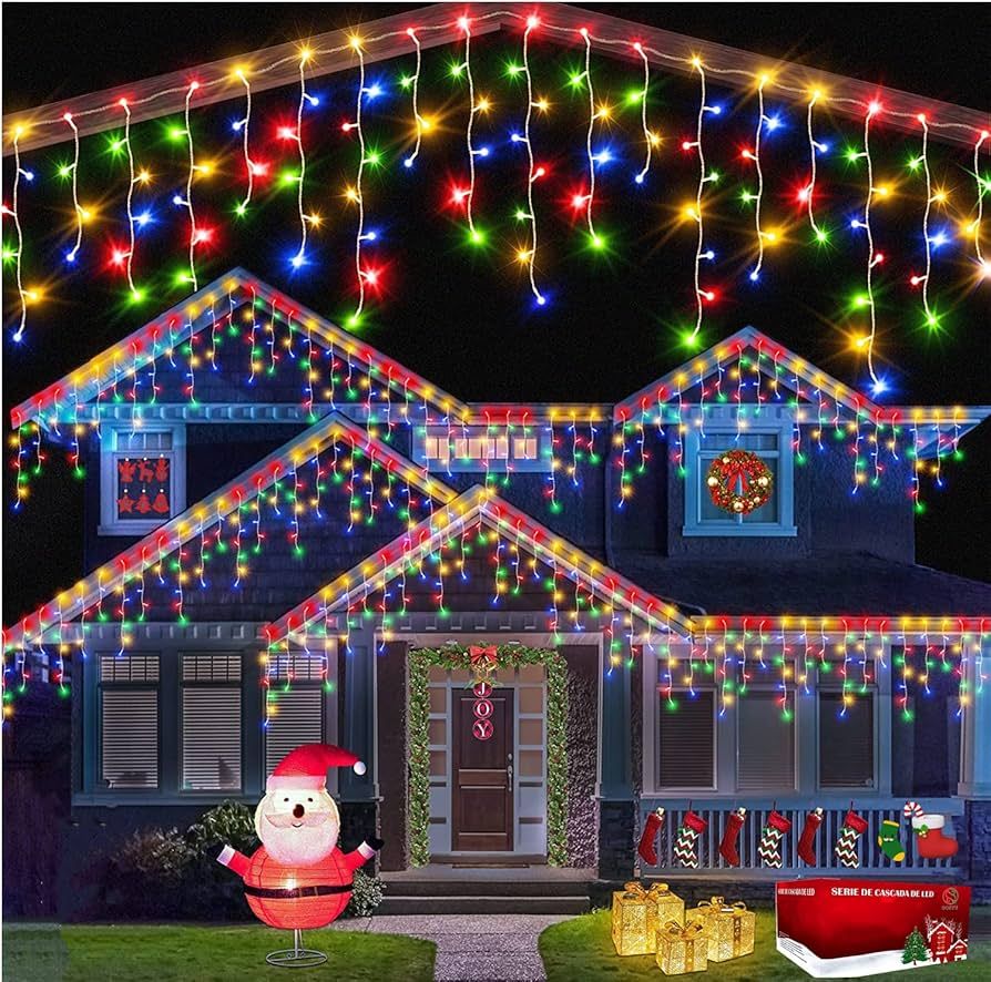 Luces navideñas tipo cascada 6 metros