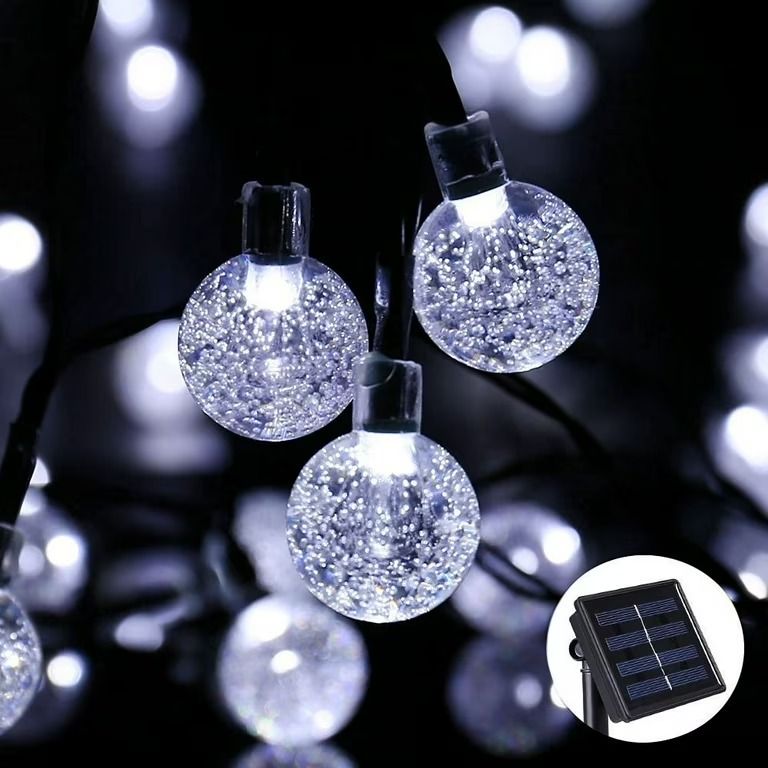 Luces navideñas solares blancas 6 metros