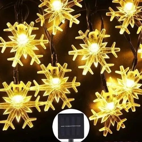 Luces navideñas solares amarillas  6 metros