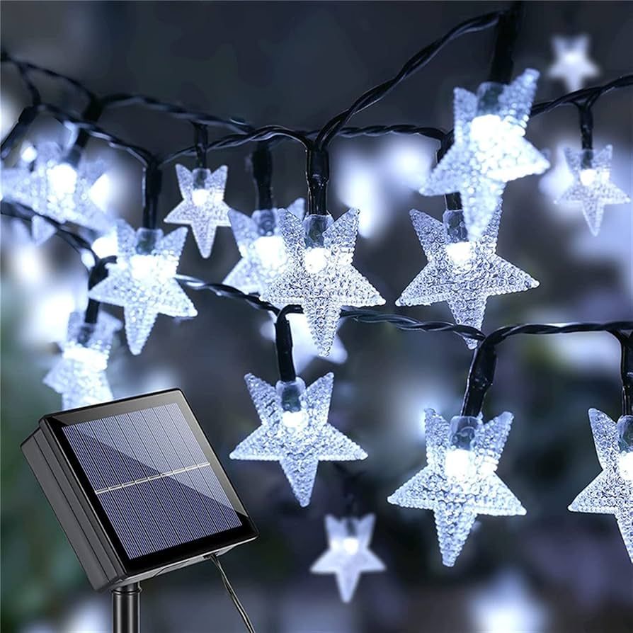 Luces navideñas solares blancas 6 metros