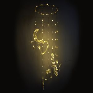 Luces navideñas amarillas colgantes con aro