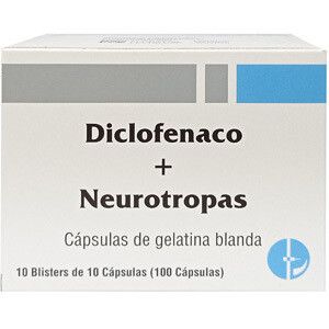 Blister diclofenaco + Neurotropas 10 capsulas gel