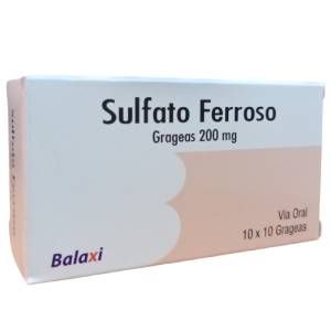 Hierro 200mg 100 tabletas