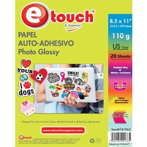 Papel foto sticker carta 20 hojas