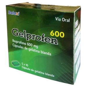 Ibuprofeno 600mg capsulas gel x100