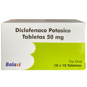 Diclofenaco potasico 50mg 100 tabletas