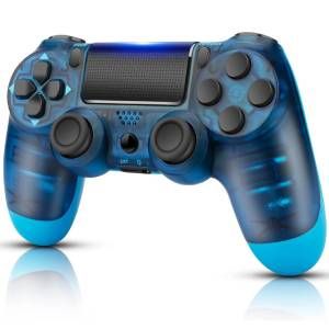 Control PS4 inalambrico transparente azul