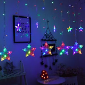 Luces LED de cascada con estrellas colores