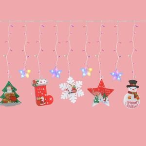 Luces LED de cascada, estrellas y figuras colores