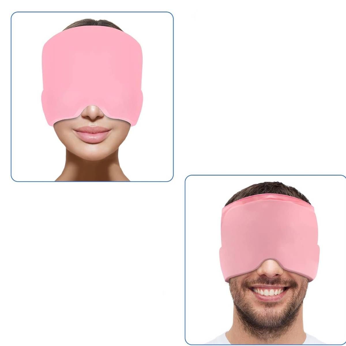 Mascarilla para migraña y dolor rosado