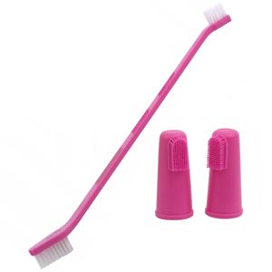 Cepillo de dientes 2 en 1 3 piezas rosado
