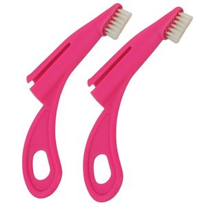 Cepillo pequeño para dientes x2 rosado