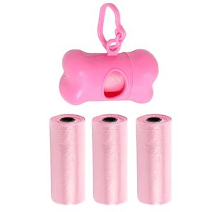 Hueso y 2 rollos de basura rosadas