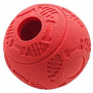 Juguete de pelota de goma con agujero rosado