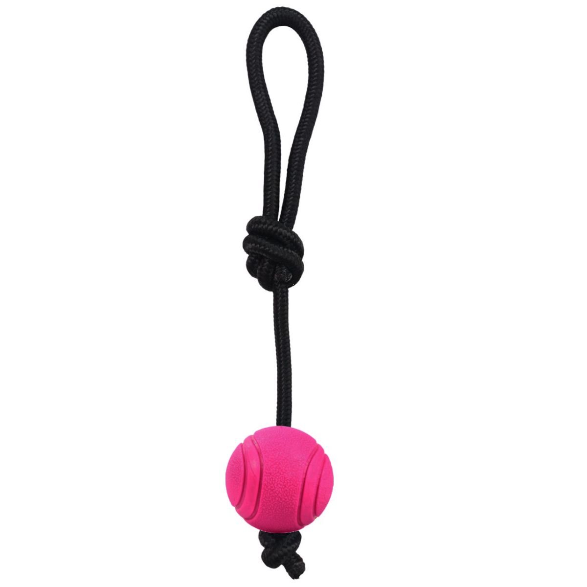 Juguete de pelota texturizada con lazo