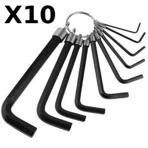 Set de llave hexagonal 10 piezas