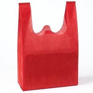 Bolsa de tela reusable mediana rojo