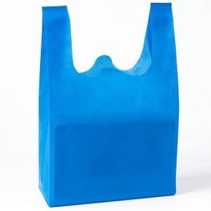 Bolsa de tela reusable mediana azul