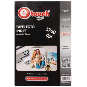 Papel foto 4x6 220gr 100 hojas