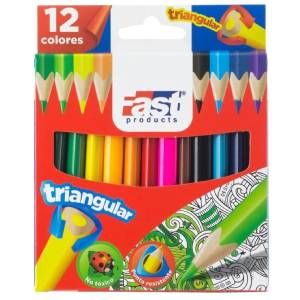 Crayon de madera 12 colores corto