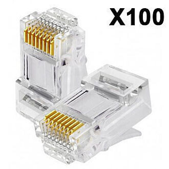 Conector Rj45 100 piezas Cat5e