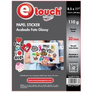 Papel foto carta sticker 20 hojas