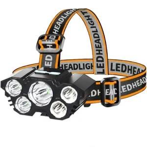 Linterna recargable LED de 5 luces de cabeza