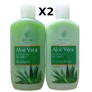 Shampoo y acondicionador de aloe vera