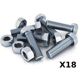 Tuercas y tornillos 18 unidades 6*20