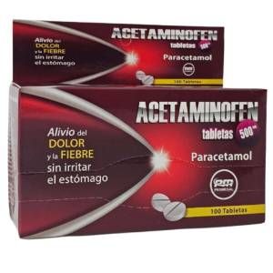 Acetaminofen 500mg 100 tabletas