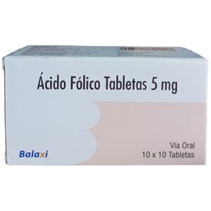 Acido folico 5mg 100 tabletas