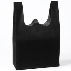 Bolsa de tela reusable mediana negro
