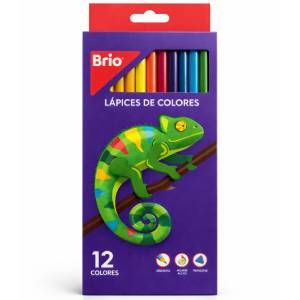 Crayon de madera 12 colores triangular largo