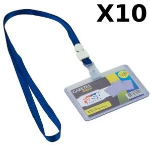 Gafetes 10 piezas azul y negro