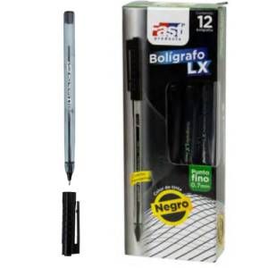 Lapicero punto fino .7mm 12 unidades negro