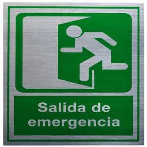 Rotulo de aluminio salida de emergencia