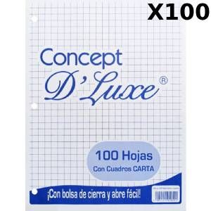 100 hojas carta cuadriculadas