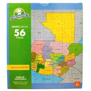 Rompecabezas mapa de Guatemala 56 piezas