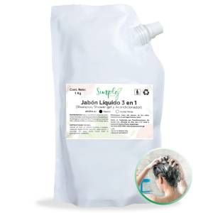 3 en 1 shampoo, acondicionador y gel 1000ml
