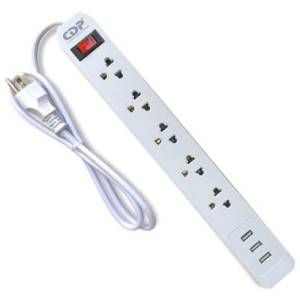 Regleta supresora 5 entradas +3 USB