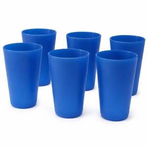 Vasos redondos azules 300ml 6 unidades