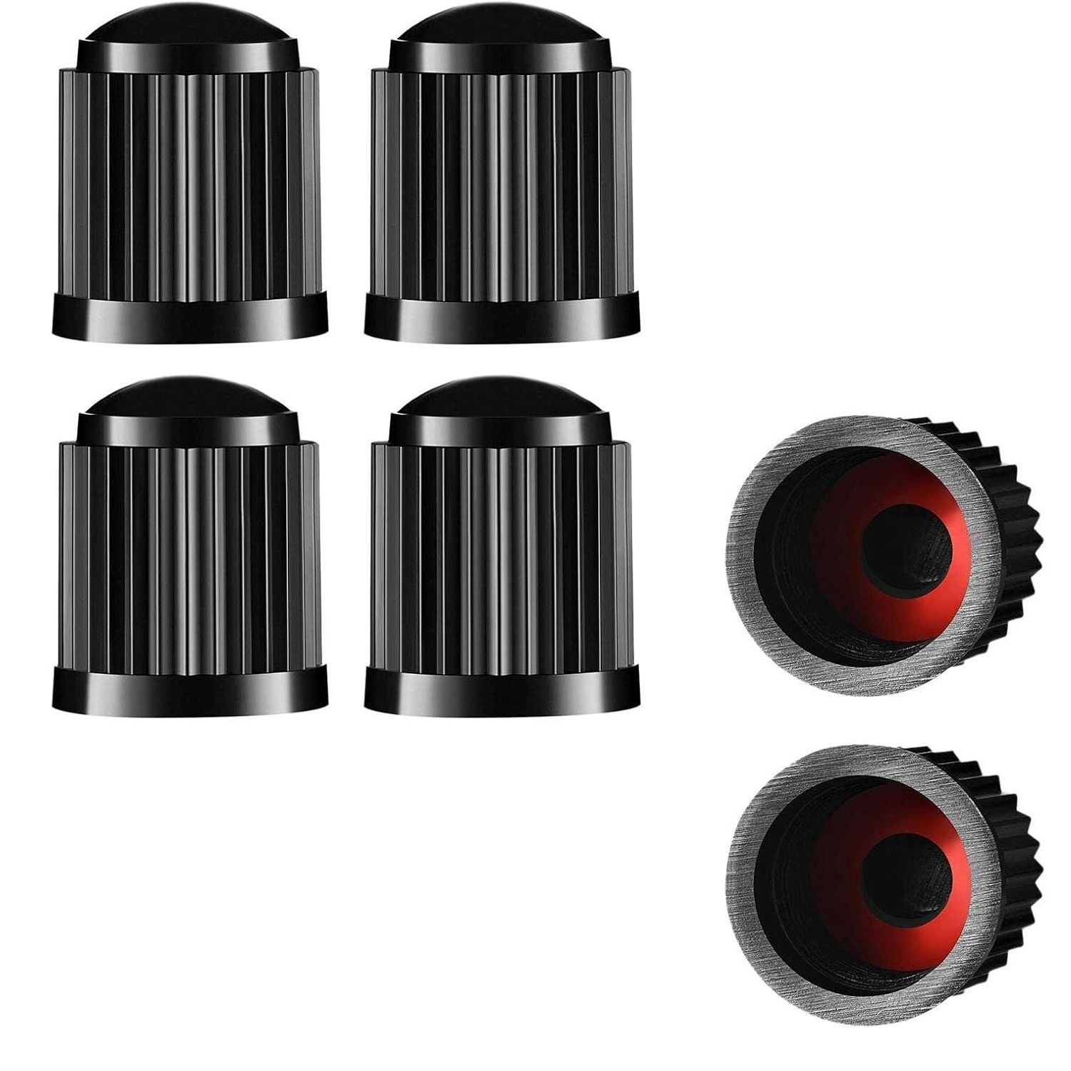 Tapon plastico para valvula de llanta x6